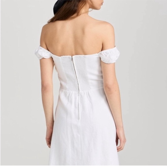 Reformation Bridgton Midi Linen Dress White, SIZE 10 1136 - Picture 7 of 7